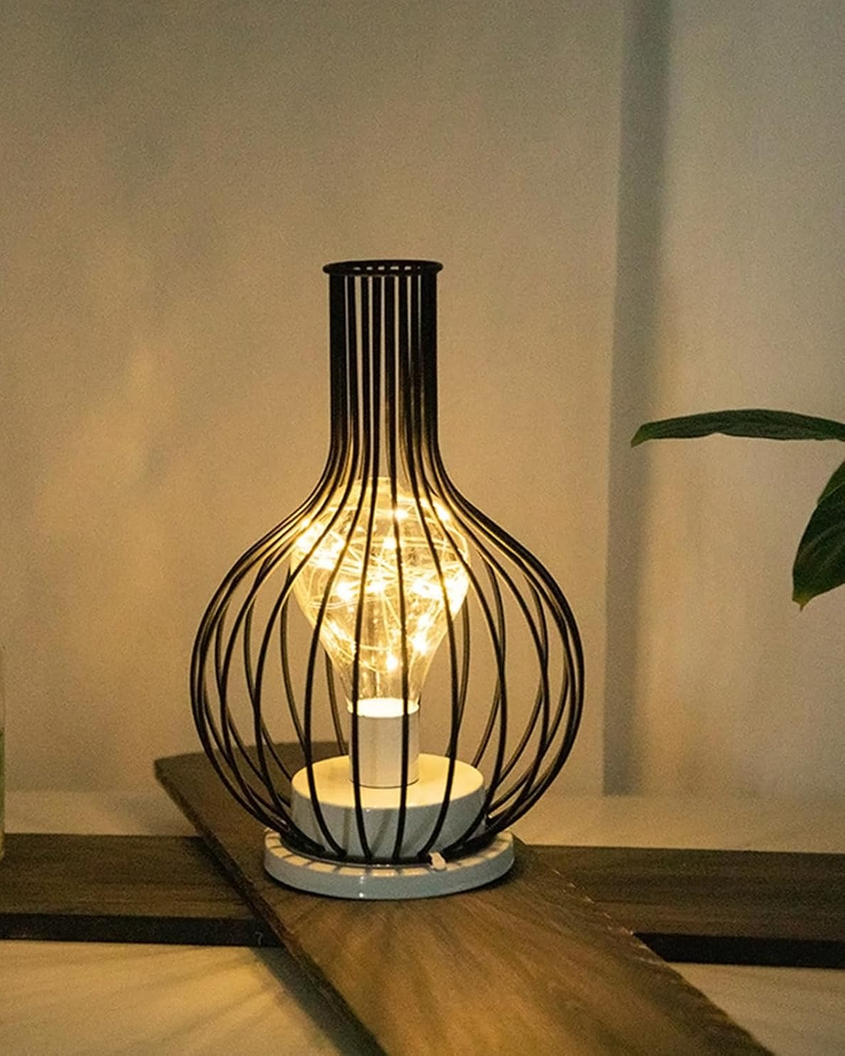 Lumiveil - Open Cage-Frame Sculptural Table Lamp