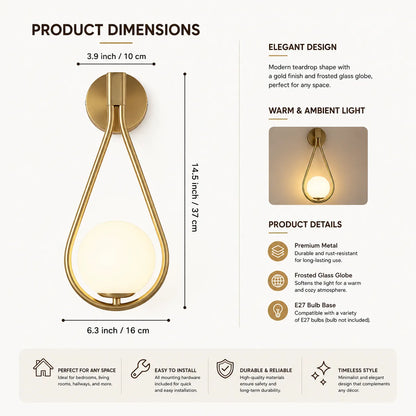 Lumoria - Modern Teardrop Wall Sconce