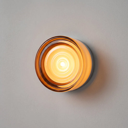 Lumorro - Round Ripple Wall Sconce - Warm LED Accent Light