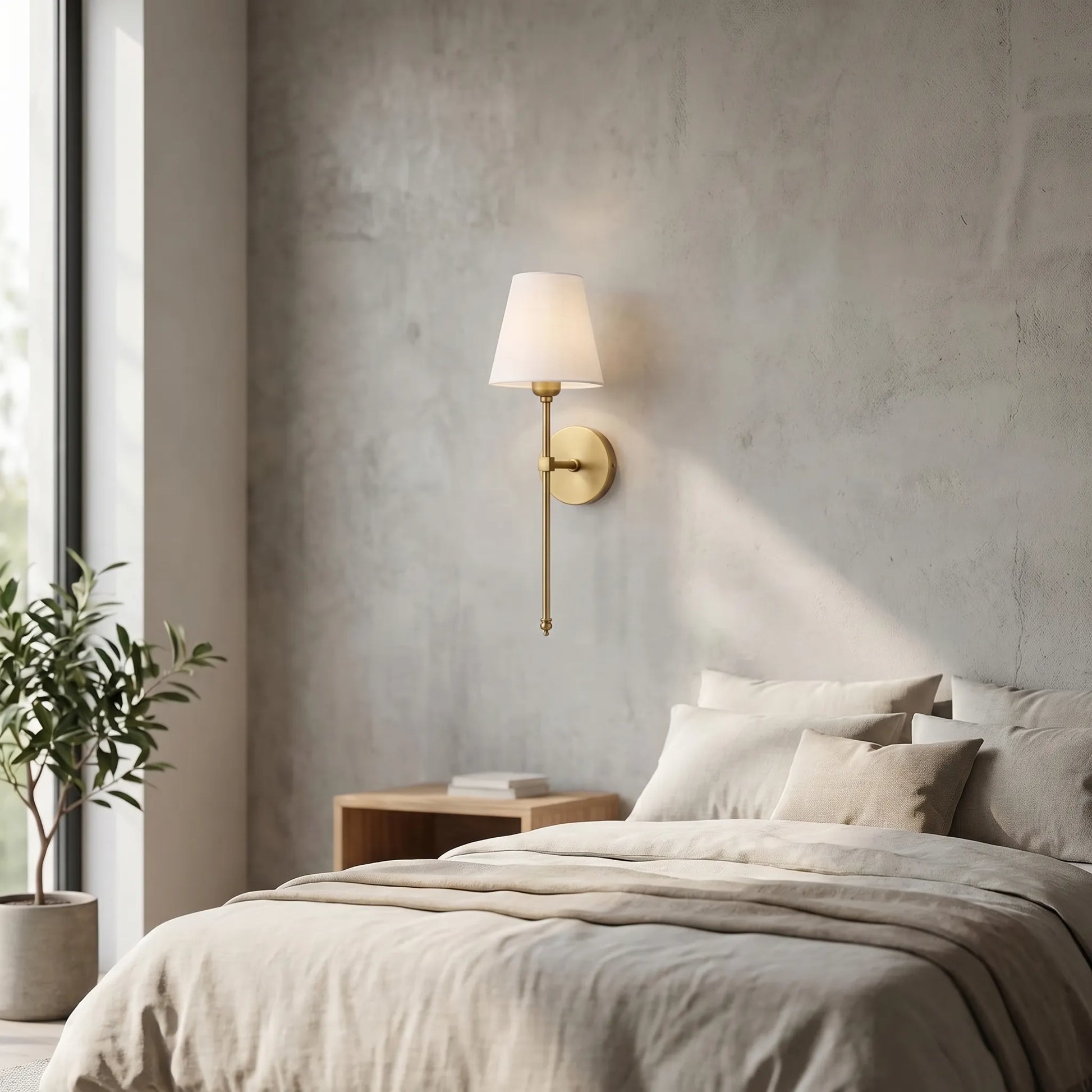 Lumsconce - Hardwired Fabric Shade Wall Sconce