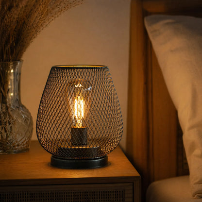 Lumwyn - Battery-Powered Mesh Lantern Table Lamp