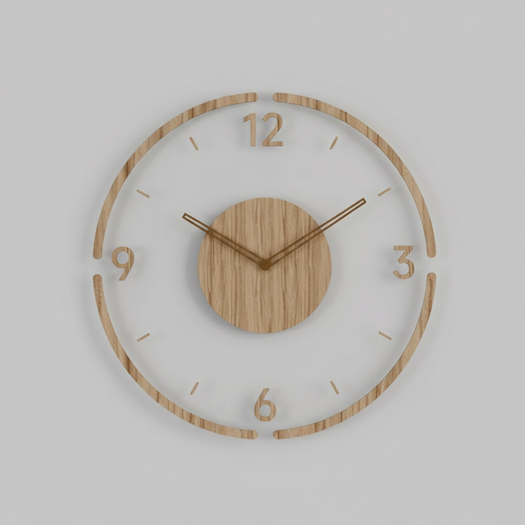 Nock | Modern Wall Clock 30 cm Acrylic and Wood Design