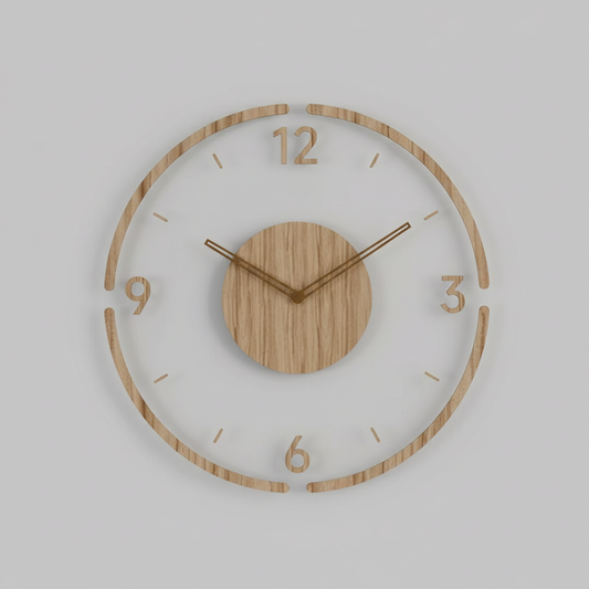 Nock | Modern Wall Clock 30 cm Acrylic and Wood Design