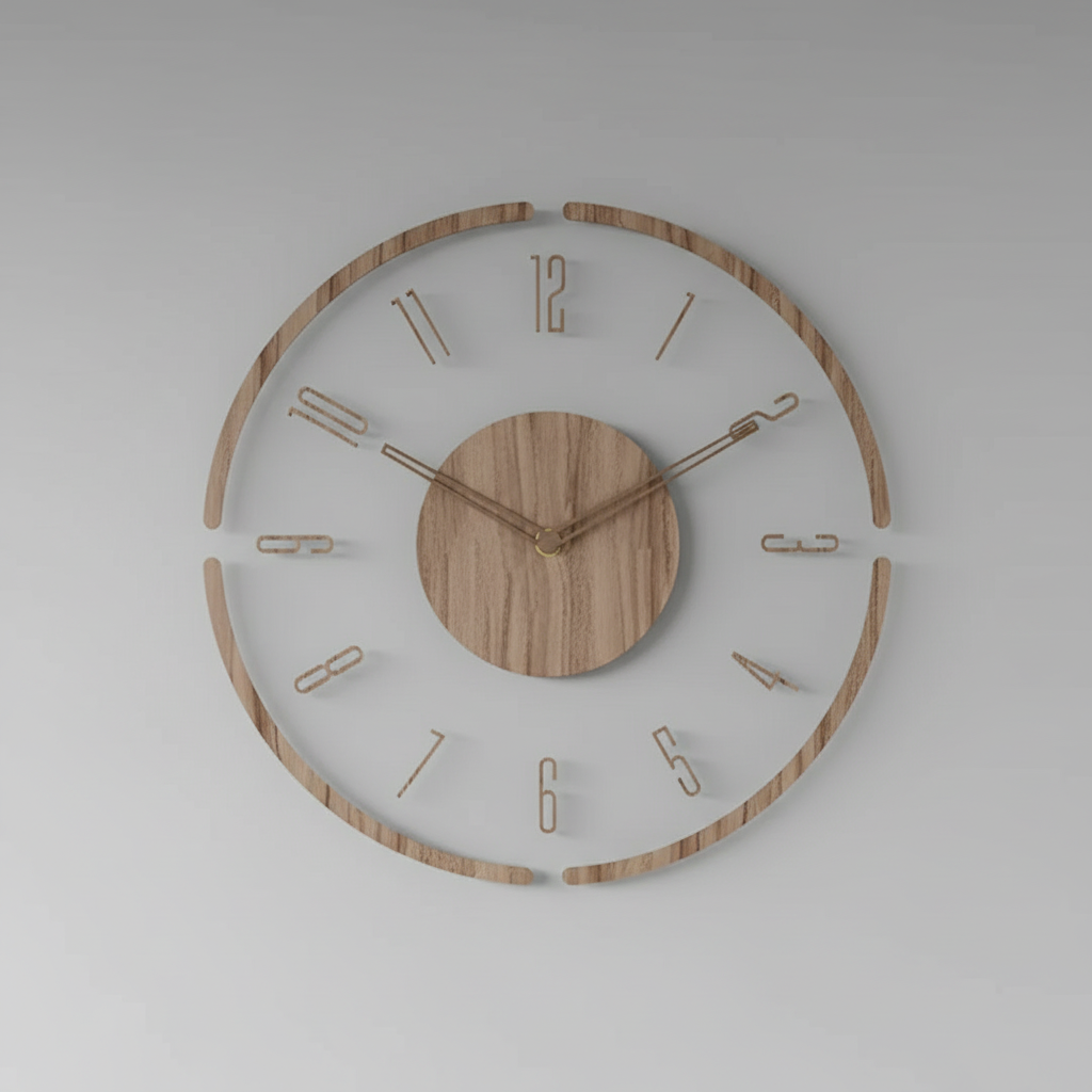 Nock | Modern Wall Clock 30 cm Acrylic and Wood Design