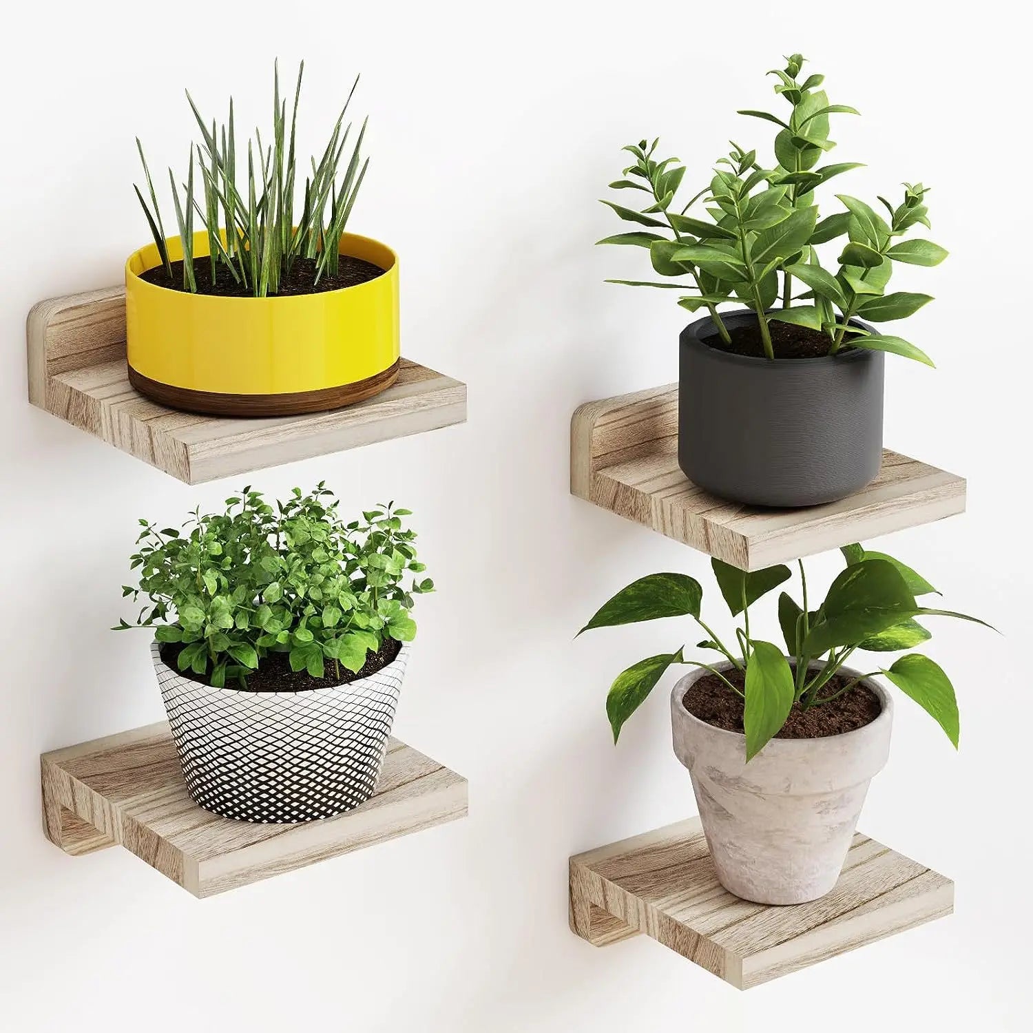 Nookra - Minimalist L-Shaped Floating Wall Shelves