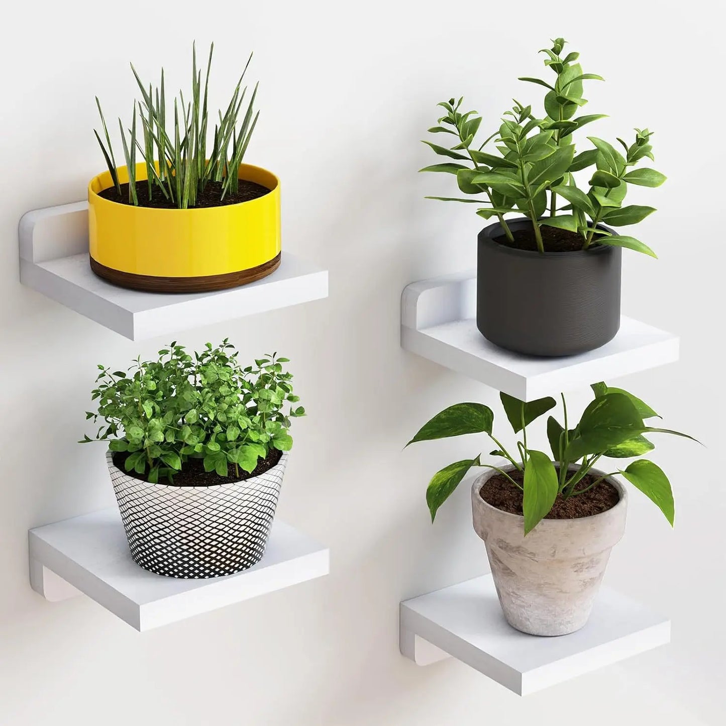 Nookra - Minimalist L-Shaped Floating Wall Shelves