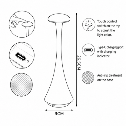 Novian - Rechargeable Touch Table Lamp