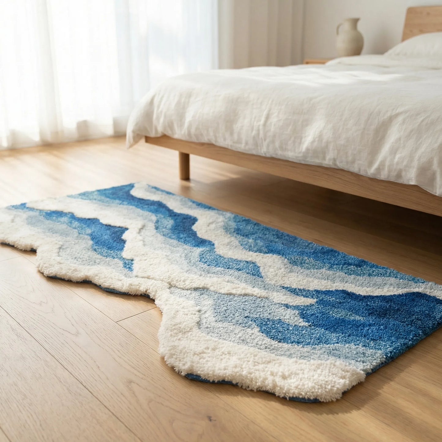 Oceanique - Ocean Wave Patterned Bedroom Rug