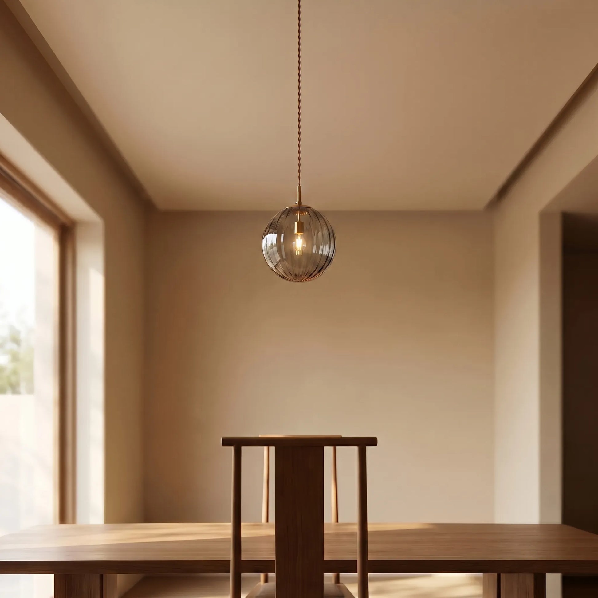 Orbilux - Ribbed Sphere Pendant Light