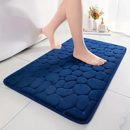 Pebblia - Modern 3D Cobblestone Patterned Bathroom Floor Mat