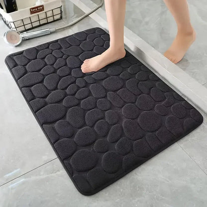 Pebblia - Modern 3D Cobblestone Patterned Bathroom Floor Mat