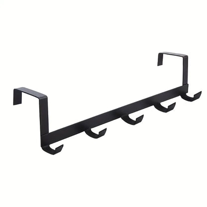 Doorvia five hook rack in black, studio packshot