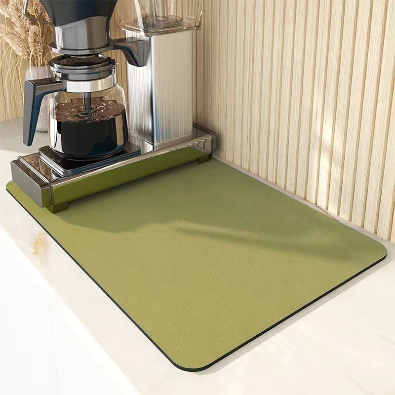 Draina - Absorbent Diatomite Drying Mat — Green