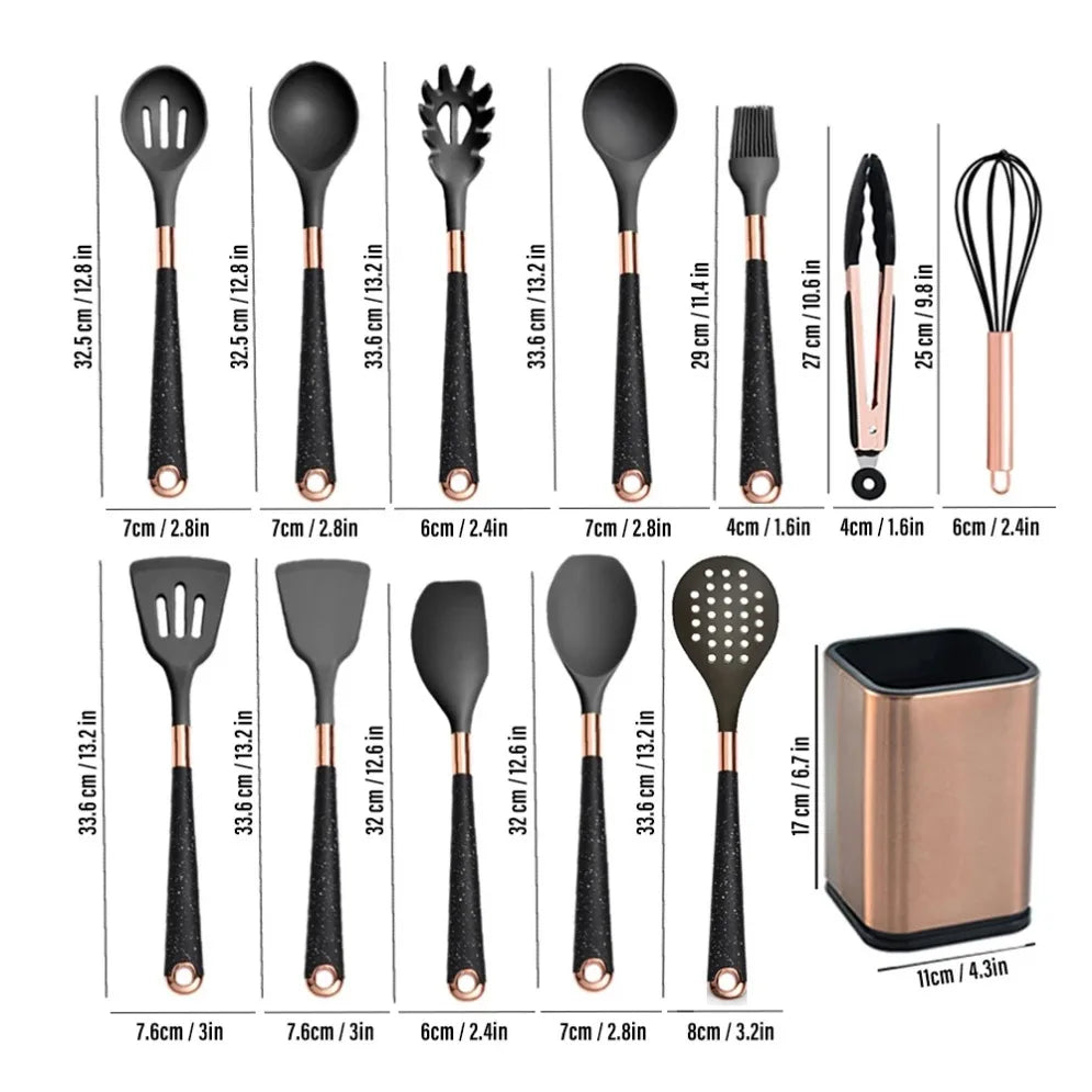 Sizes of each piece in the Silixa ten-piece utensil set