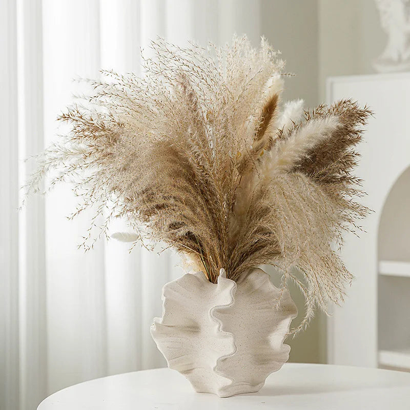 Coralis - Ruffled Coral Ceramic Vase