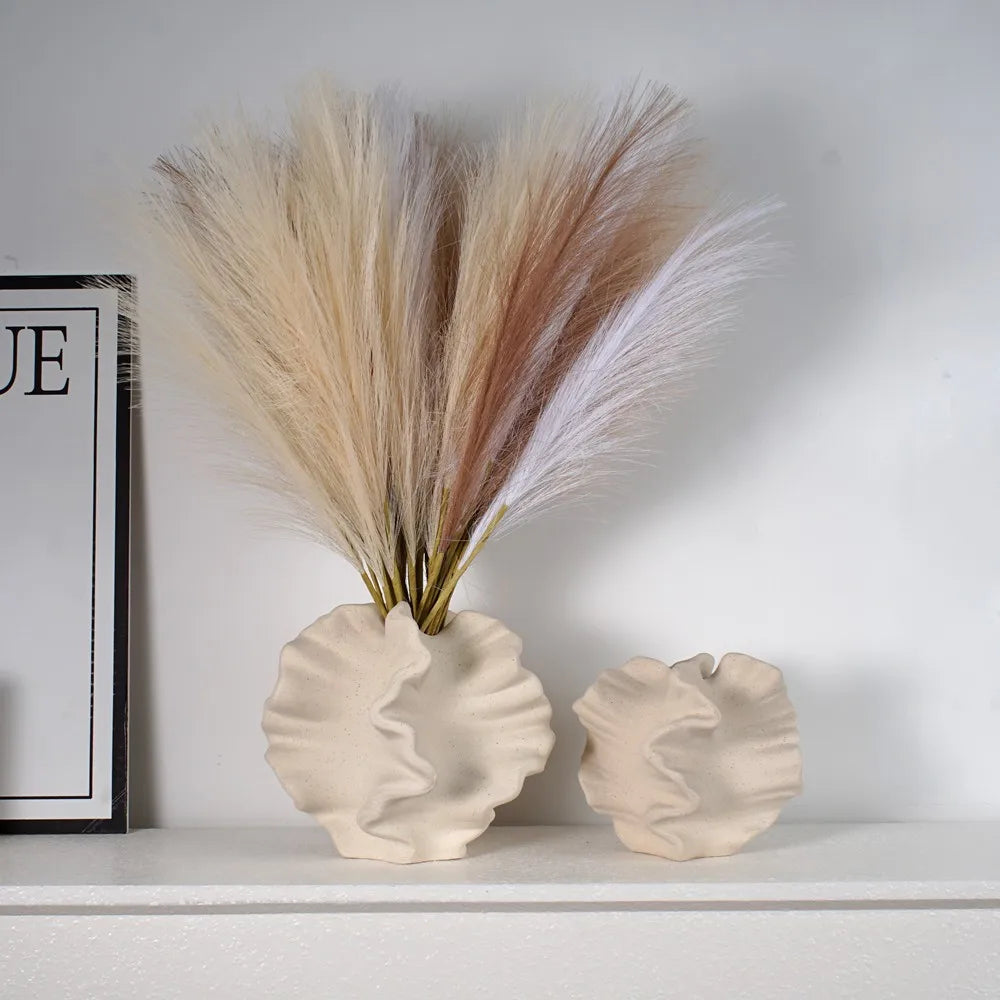 Coralis - Ruffled Coral Ceramic Vase
