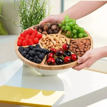 Snackora - Round Five Compartment Serving Platter