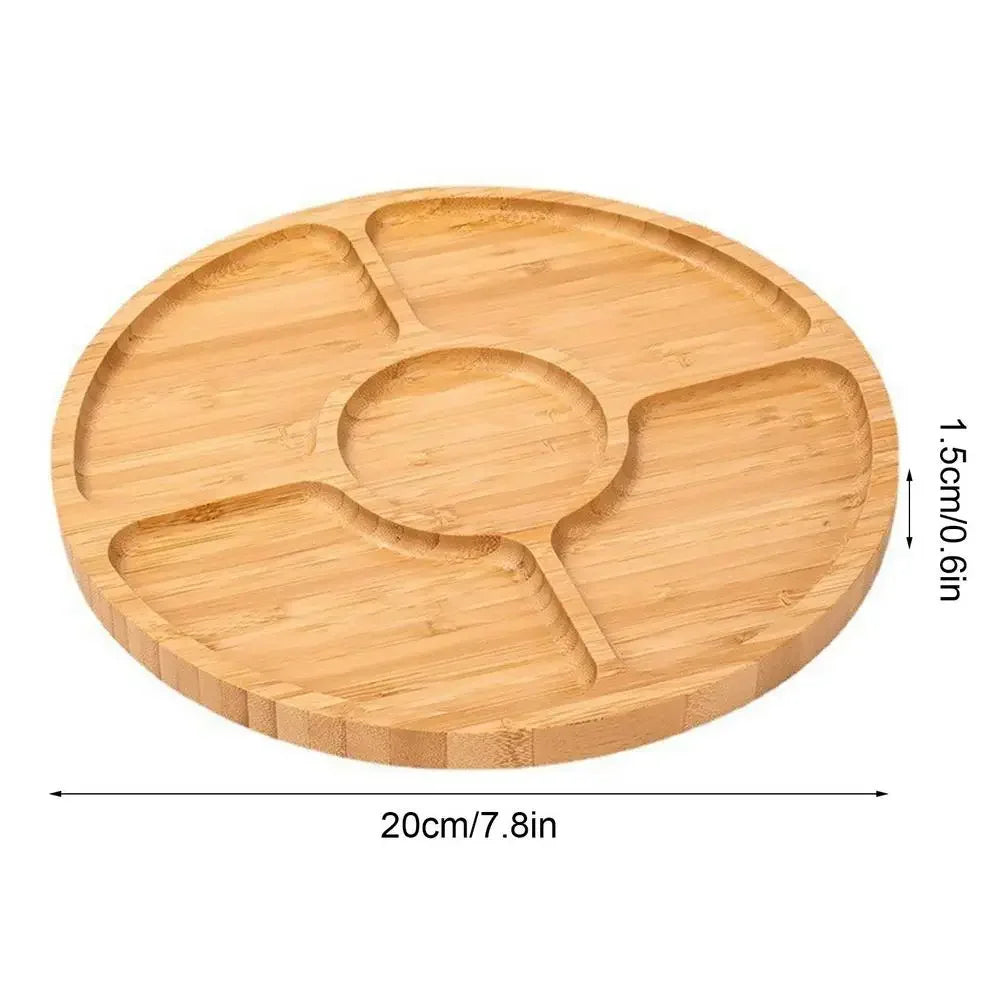 Snackora - Round Five Compartment Serving Platter
