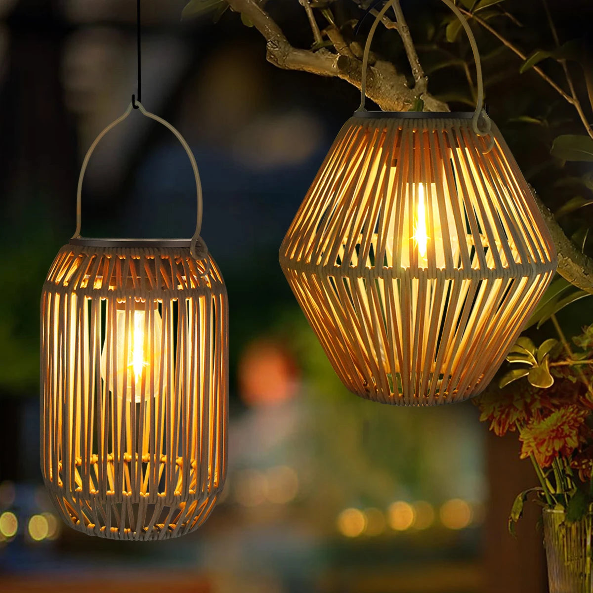 Solnora - Bohemian Woven Hanging Solar Lantern