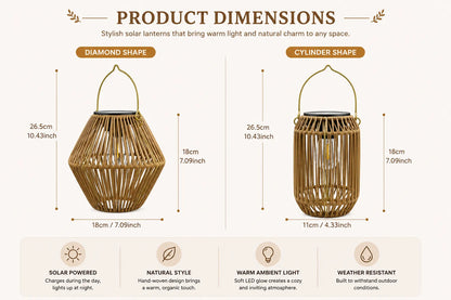 Solnora - Bohemian Woven Hanging Solar Lantern