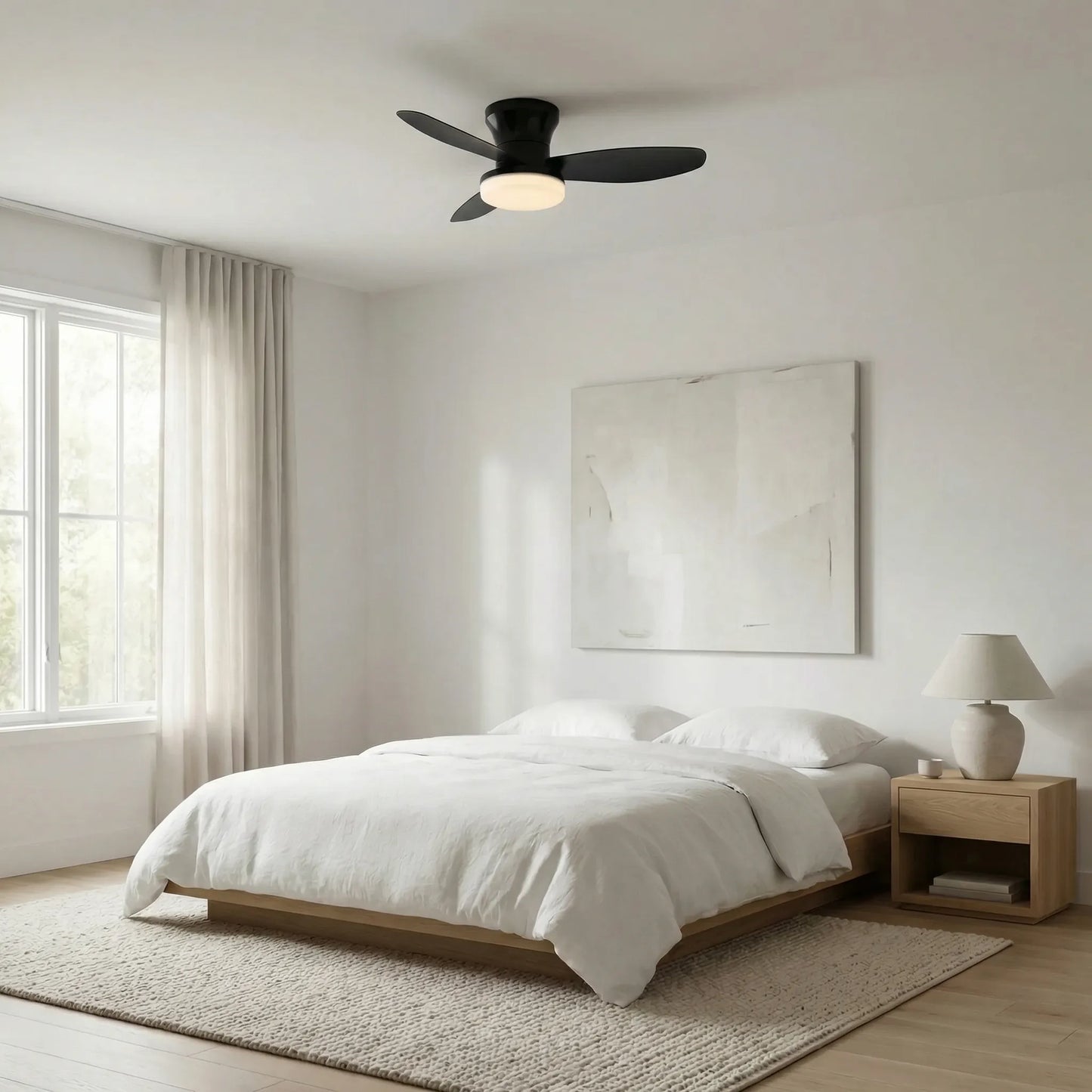 Spindrift - 3-Blade Flush-Mount Ceiling Fan With Light
