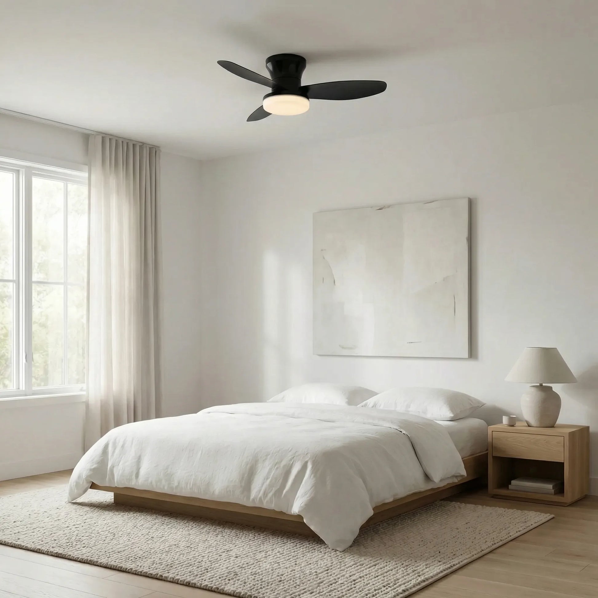 Spindrift - 3-Blade Flush-Mount Ceiling Fan With Light