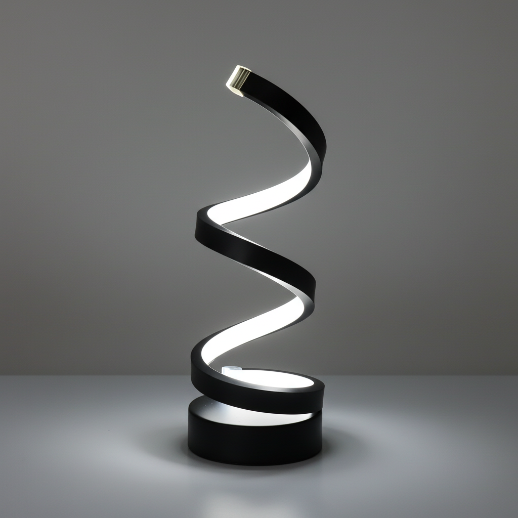Spiral Design LED Table Lamp | Modern Dimmable Bedside Lamp