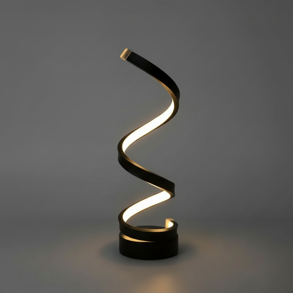 Spiral Design LED Table Lamp | Modern Dimmable Bedside Lamp