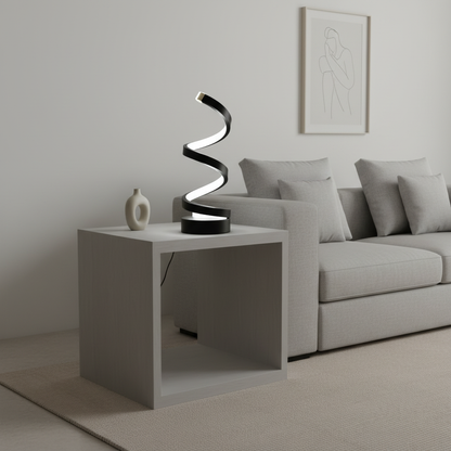 Spiral Design LED Table Lamp | Modern Dimmable Bedside Lamp