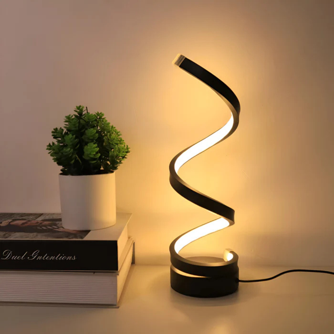 Spiral Design LED Table Lamp | Modern Dimmable Bedside Lamp 0
