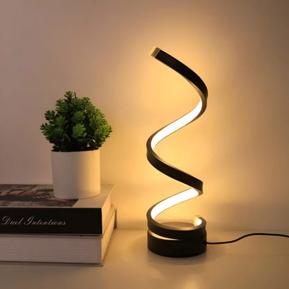 Spiral Design LED Table Lamp | Modern Dimmable Bedside Lamp 0
