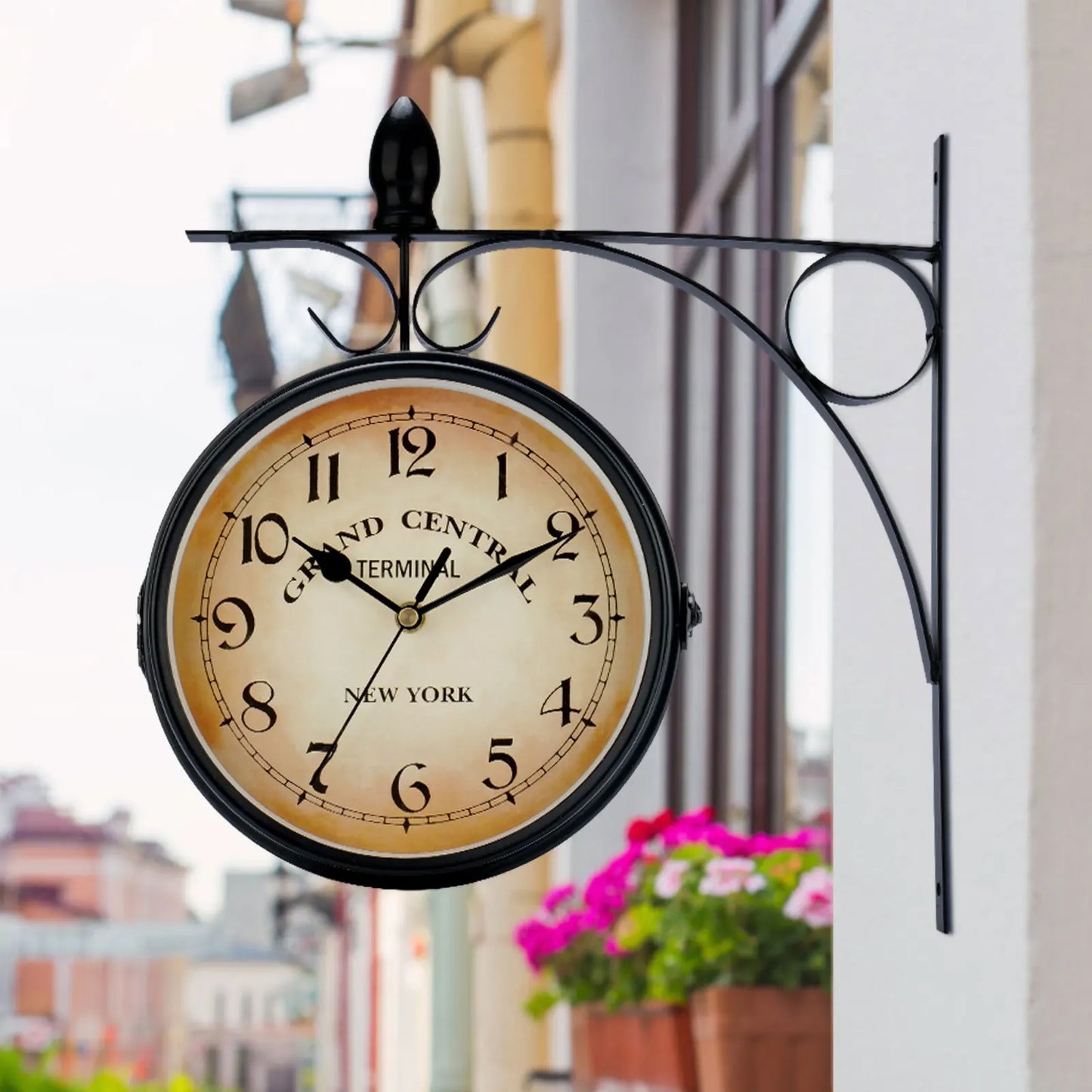 Statioque - Double-Sided Retro Station Wall Clock