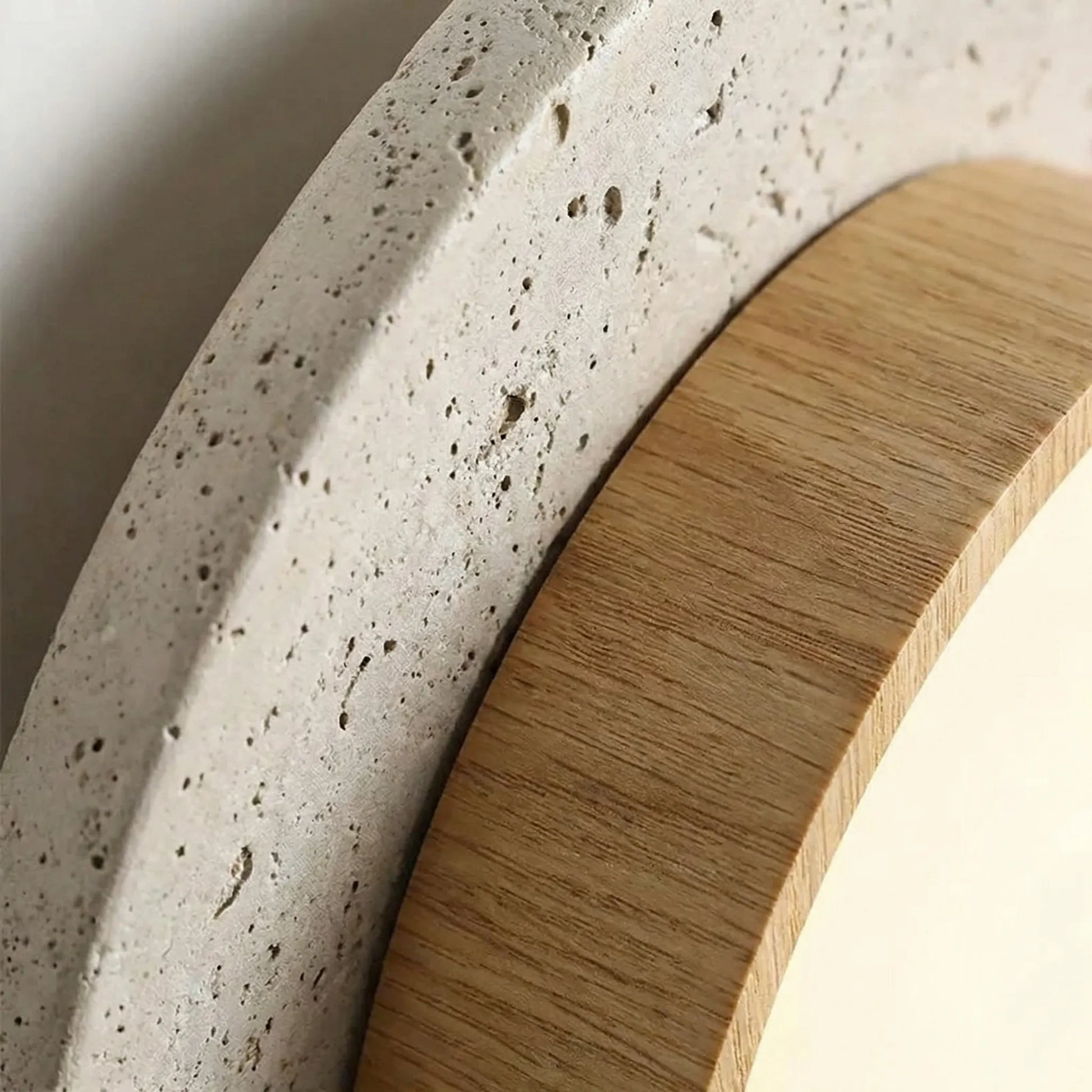 Stonvel - Round Flush-Mount Stone-Effect Ceiling Light