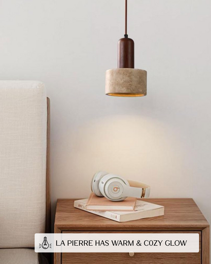 Stravelle - Natural Stone Cylindrical Pendant Lamp
