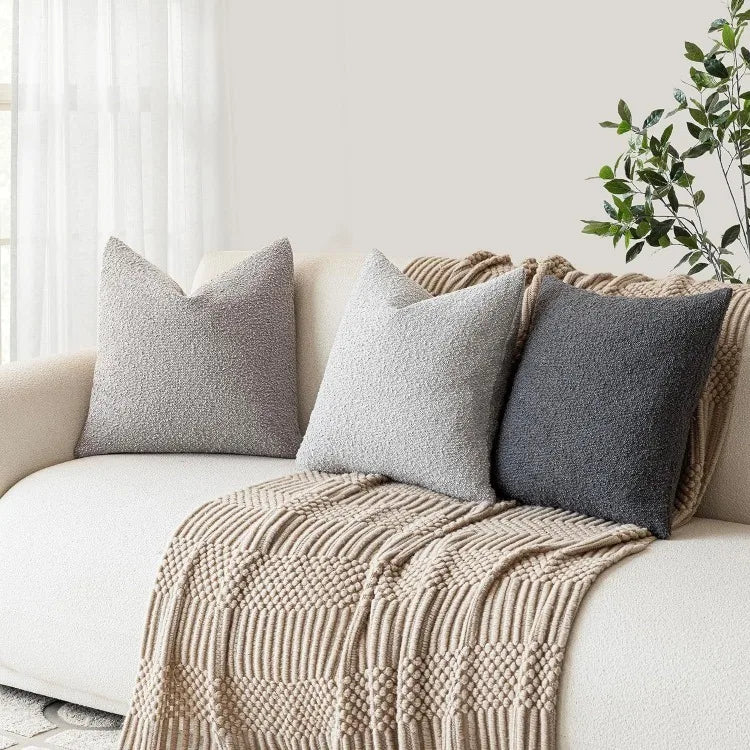 Tactila - Textured Square Throw Pillow Cover