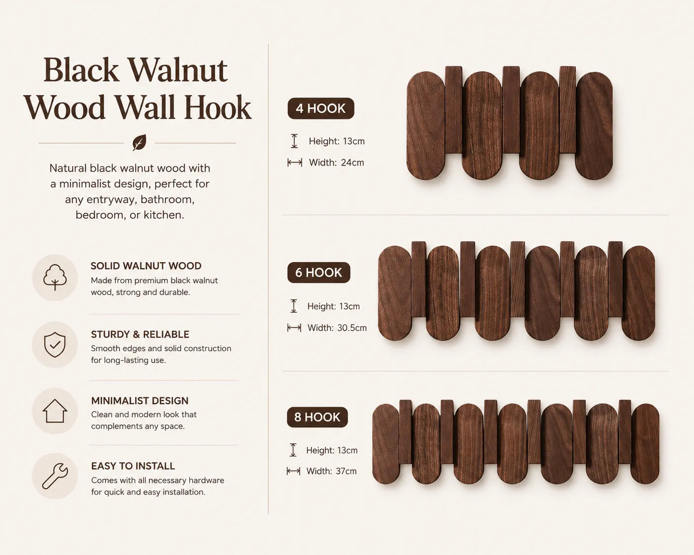 Timbray - Wall-Mounted Foldable Coat Rack