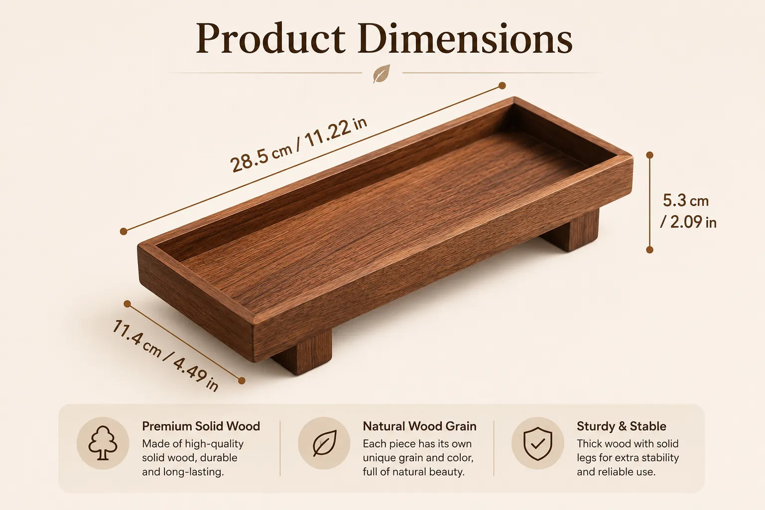 Trayova - Japandi Style Elevated Rectangular Display Tray