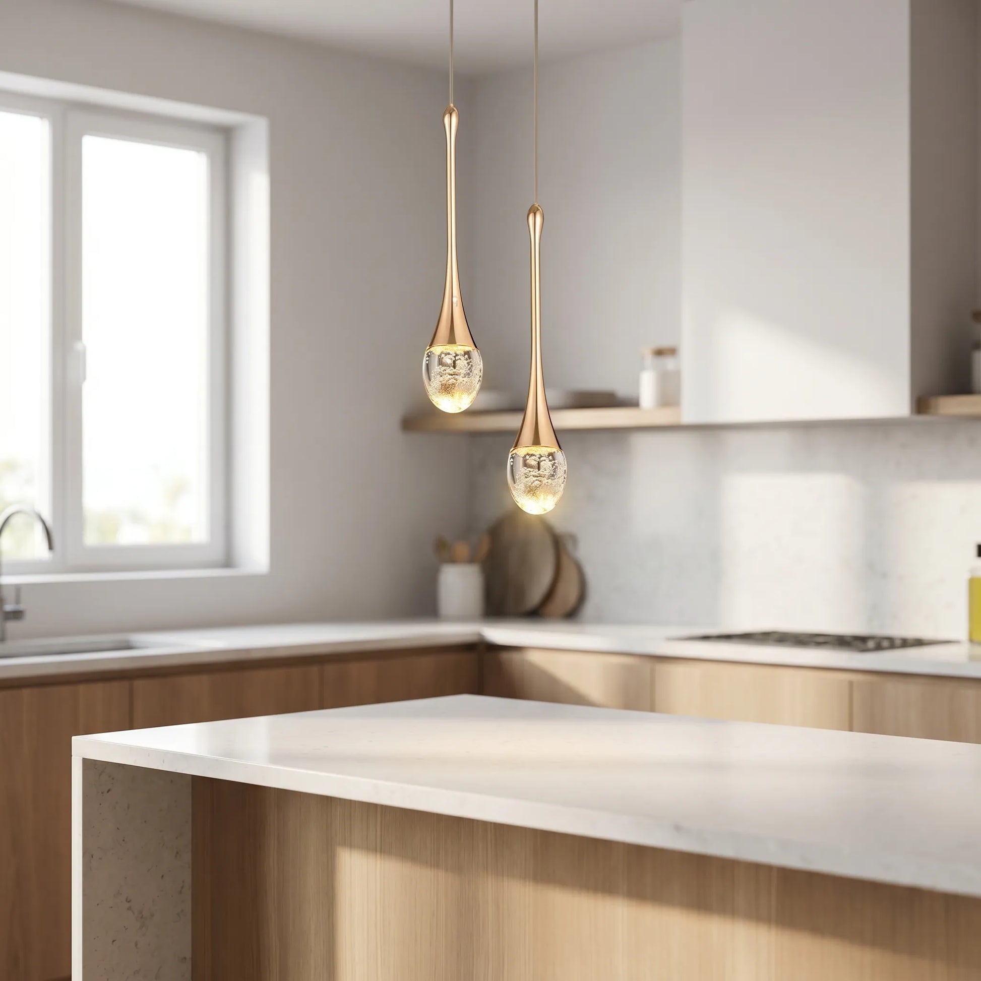 Velora - Modern Teardrop Crystal Pendant Lamp