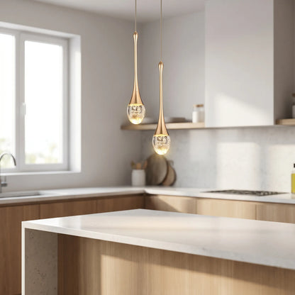 Velora - Modern Teardrop Crystal Pendant Lamp