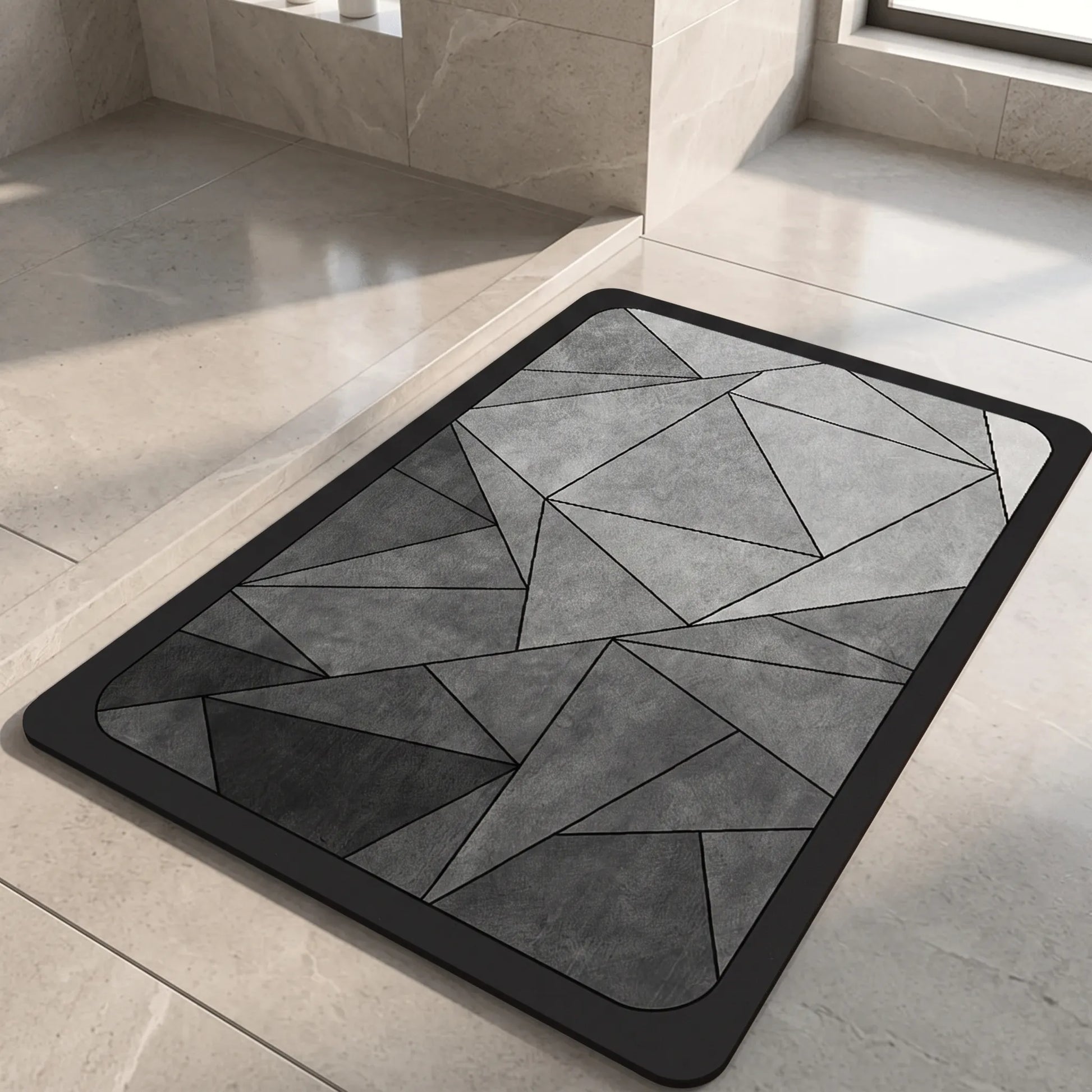Vixona - Geometric Patterned Absorbent Floor Mat