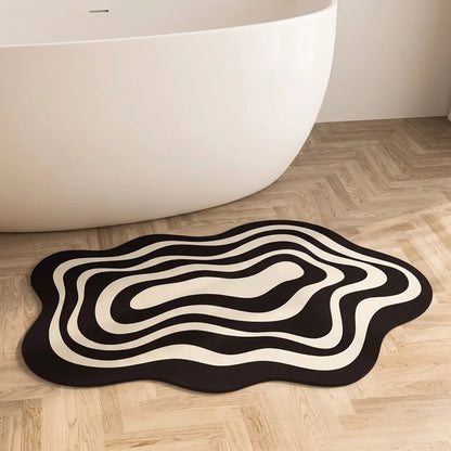 Vylura - Irregular Wavy Pattern Absorbent Bathroom Mat