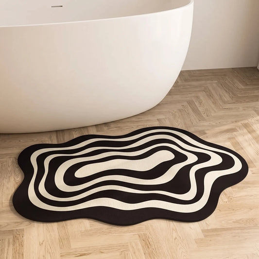 Vylura - Irregular Wavy Pattern Absorbent Bathroom Mat