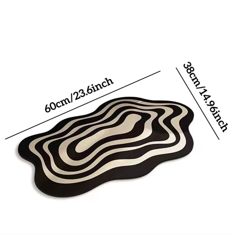 Vylura - Irregular Wavy Pattern Absorbent Bathroom Mat