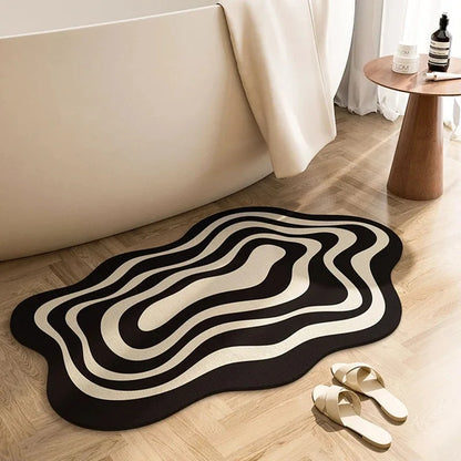Vylura - Irregular Wavy Pattern Absorbent Bathroom Mat