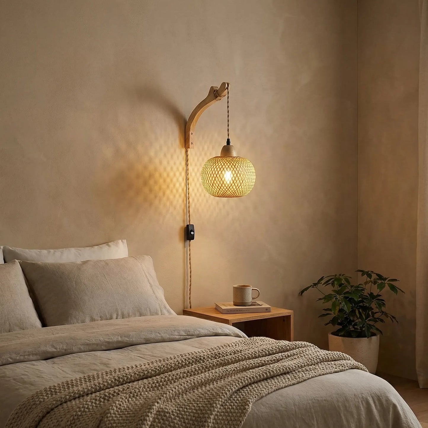 Wickova - Hand-Woven Wall-Mounted Pendant Lamp