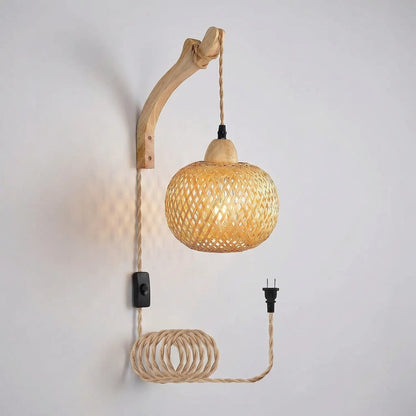 Wickova - Hand-Woven Wall-Mounted Pendant Lamp