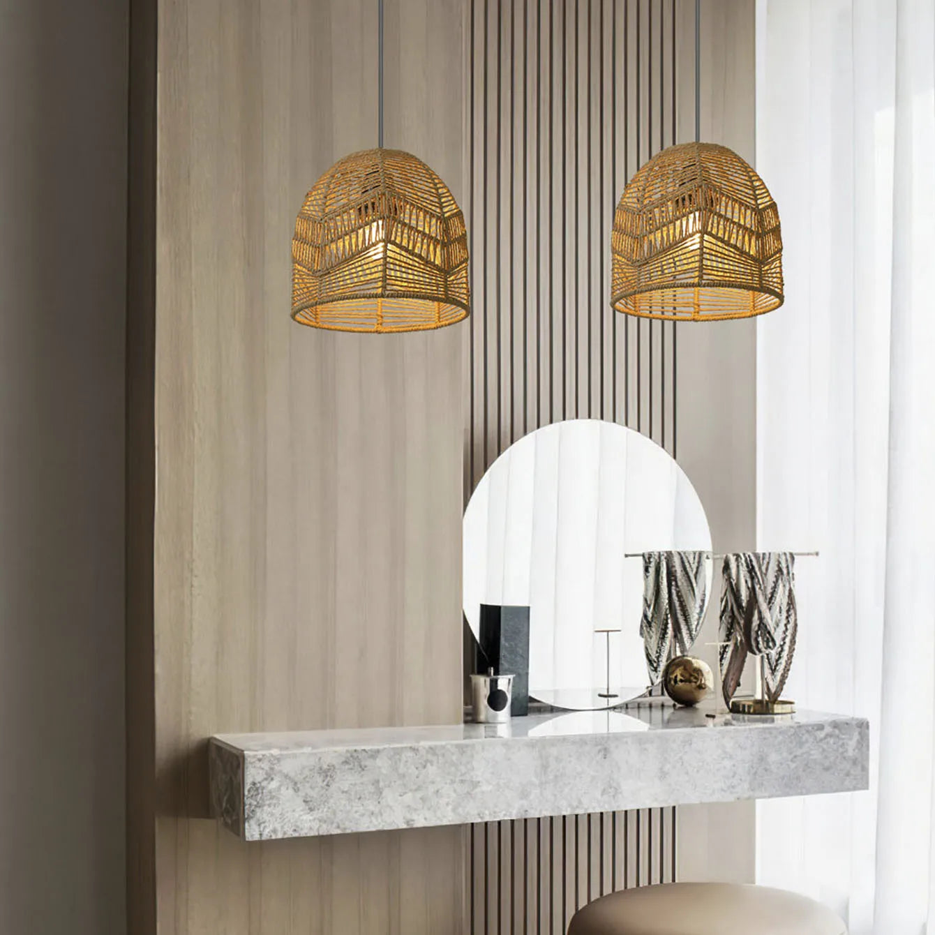 Wovara - Rustic Hanging Light Fixture