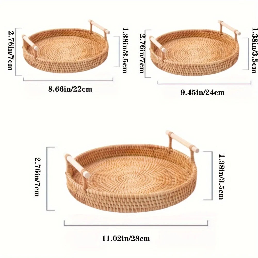 WovenGrip - Round Woven Serving Tray