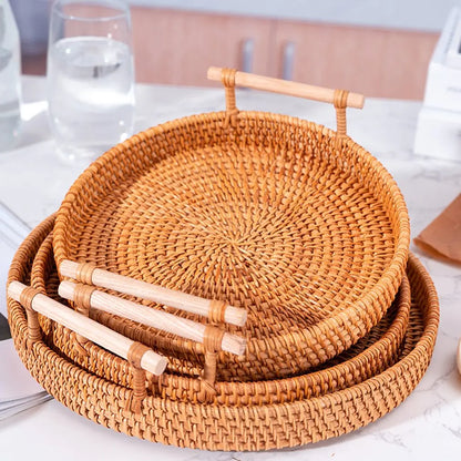 WovenGrip - Round Woven Serving Tray