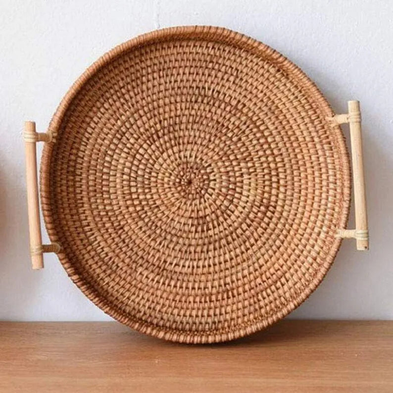 WovenGrip - Round Woven Serving Tray